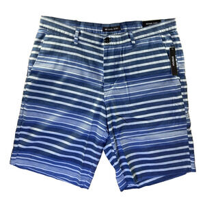 Michael Kors Men’s Striped Stretch Shorts Size 30 Blue White Flat Front Casual